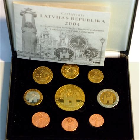Lettonia 2004 Serie Completa 8 Monete In Euro 5 Euro Collection