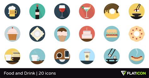 Fast nutrition hamburger, soda signs. Food and Drink 20 free icons (SVG, EPS, PSD, PNG files)