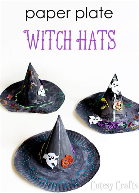 Halloween Craft For Kids Paper Plate Witch Hat Cutesy Crafts