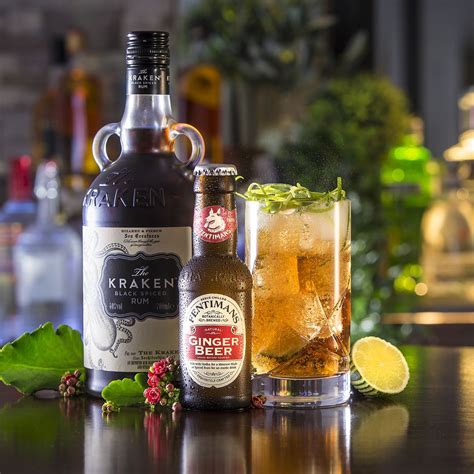 The Perfect Storm 50ml Kraken Rum 125ml Ginger Beer Garnished With
