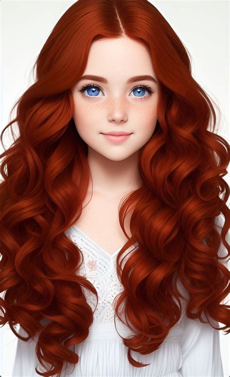 Blue Eyed Auburn Haired Girl Red Hair Blue Eyes Light Blue Hair