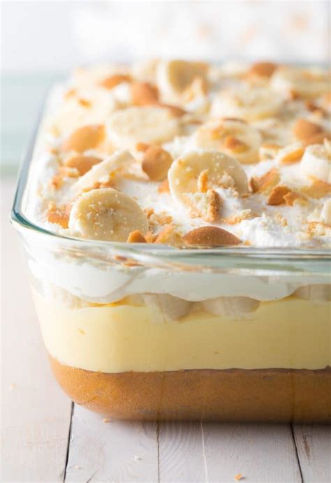 In medium bowl, stir together flour, baking soda, cinnamon and 1/4 teaspoon salt. Layered Banana Pudding Cake - A Spicy Perspective