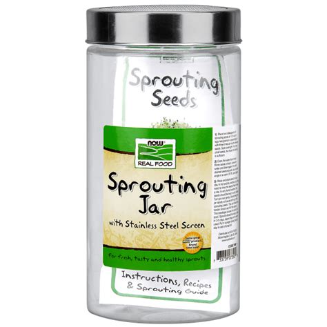 Now Real Food Sprouting Jar With Stainless Steel Screen And Lid 12