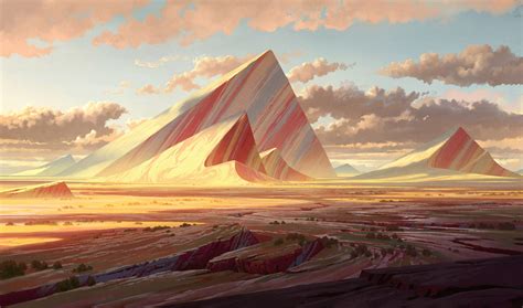 Wallpaper Artwork Digital Art Landscape Mountains Desert