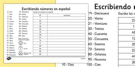 Spanish Numbers Worksheet 1 100 Nidecmege