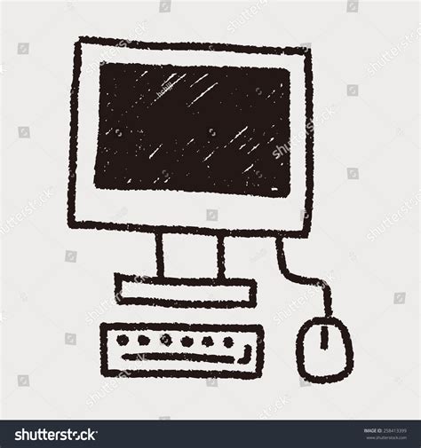 Computer Doodle Drawing Stock Vector Royalty Free 258413399