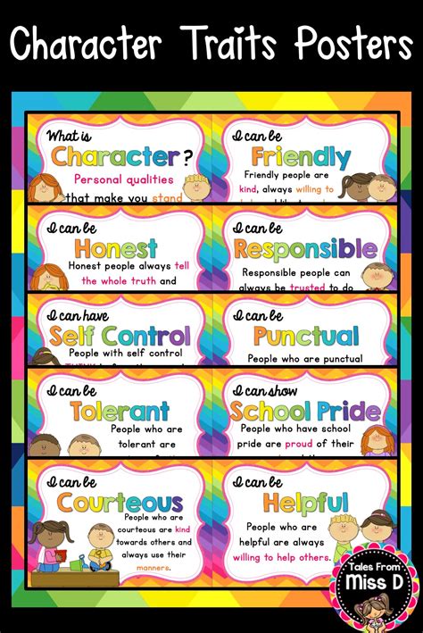 Character Traits Posters Character Education Character Trait And Teacher