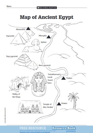 Map Of Ancient Egypt Free Primary Ks2 Teaching Resource Scholastic