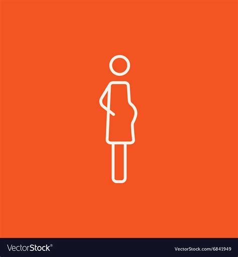 Pregnant Woman Line Icon Royalty Free Vector Image