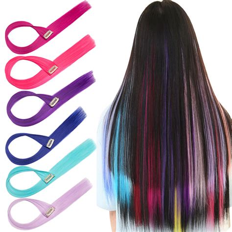 Snoilite 1pcs Long Straight Women Synthetic Cosplay Clip In Hair