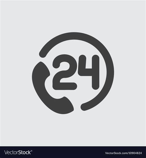 24 Hour Support Icon Royalty Free Vector Image