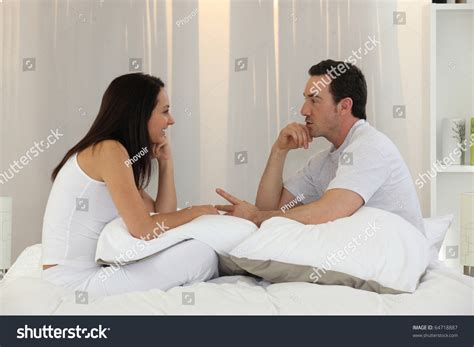 Couple Talking Bedroom Stock Photo Shutterstock