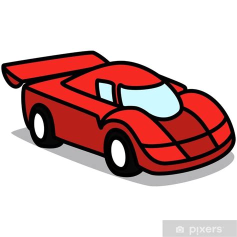 Cartoon Car 49 Red Racing Car Poster Pixers We Live