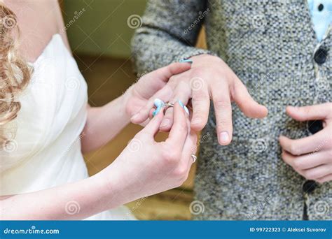 he put the wedding ring on her stock image image of adult dress 99722323