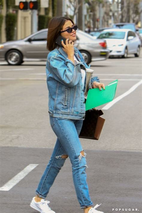 Selena Gomez Wearing Denim On Denim Popsugar Fashion