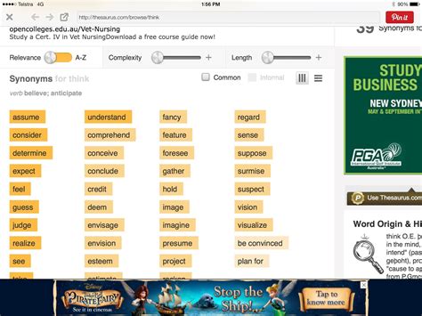 More than 50 million students study for free using the quizlet app each month. Synonym for think | Free courses, Understanding, Cert
