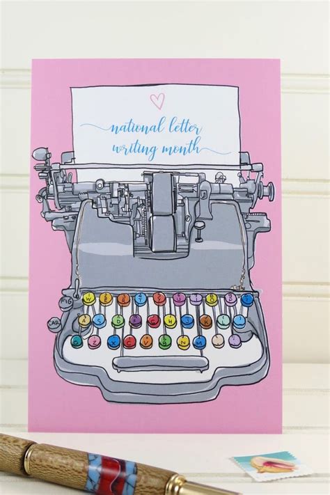 National Letter Writing Month Postcards Typewriter Postcards Etsy Condolence Card Paper