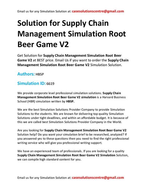 Calaméo Solution For Supply Chain Management Simulation Root Beer Game V2