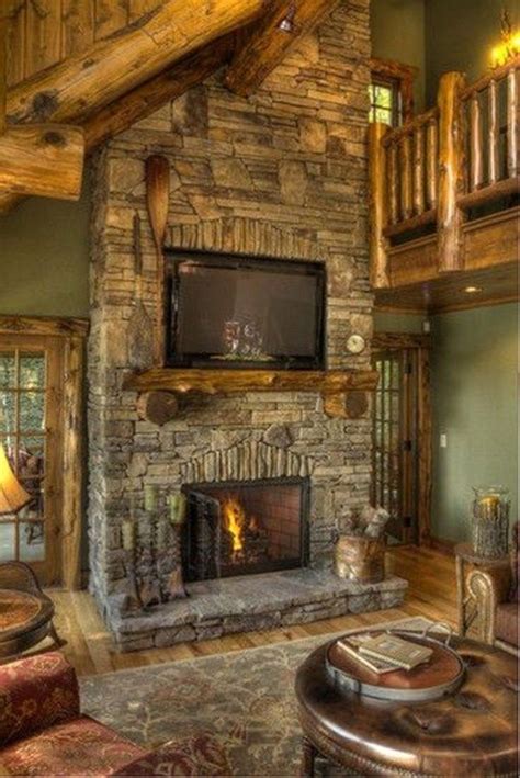 Stunning Rustic Fireplace Design Ideas Match With Farmhouse Style 32