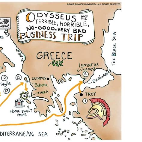 Homers Odyssey Visualized On A Map Adapted From 1 And As A