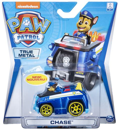 Paw Patrol True Metal Chase Diecast Car Yellow Tires Spin Master Toywiz