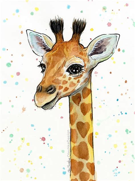 Giraffe Cute Baby Animal Drawings Easy Cute Giraffe Drawing At