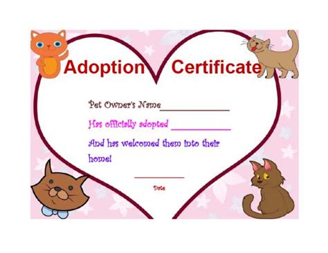 40 Real And Fake Adoption Certificate Templates Printabletemplates