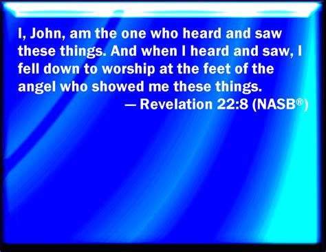 Revelation 228 And I John Saw These Things And Heard Them And When I