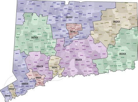 i made a map showcasing the zip code groupings in connecticut connecticut