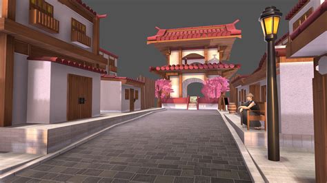 Japanese Town Buy Royalty Free 3d Model By Daniel Bonnell