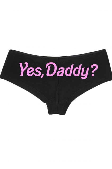 Womens Yes Daddy Panty Black Light Pink