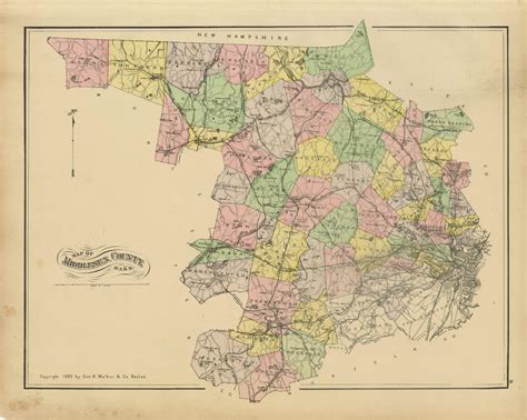 Map Of Middlesex County Art Source International