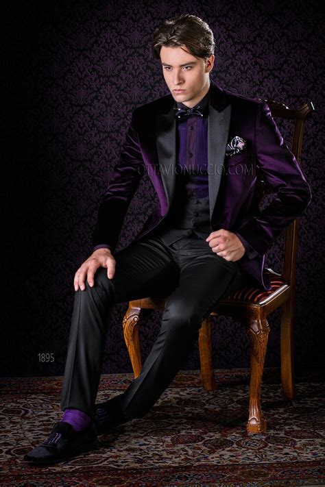 Ongala 1895 0 Purple Tuxedo Velvet Dinner Jacket Wedding Suits Men