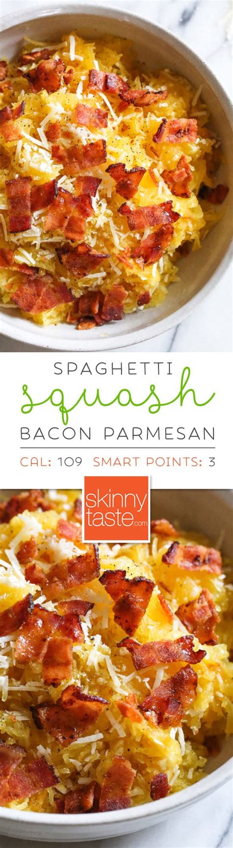 Spaghetti Squash With Bacon And Parmesan Skinnytaste