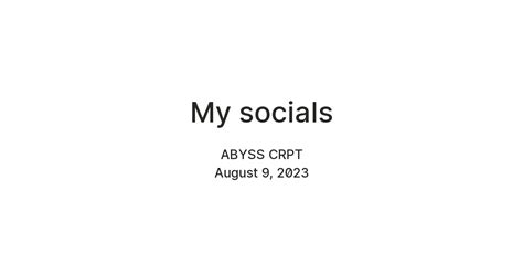 My Socials — Teletype