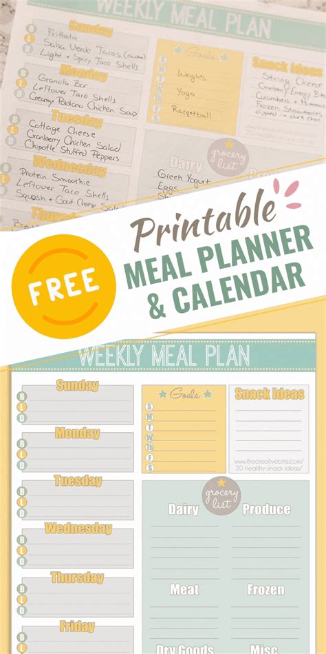 Use This Free Printable Weekly Meal Planner To Organize Your Menu And