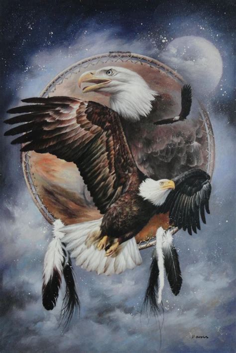 The white man has forcefully moved tribes from their homes, broken treaties that were. Framed Native American Art of Bald Eagles Oil Painting ...