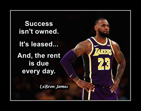 Inspirational Basketball Wall Art Lakers Fan T Lebron James Quote