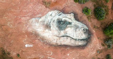 huge 100ft t rex mural is so big you can only see it from the sky uk news metro news