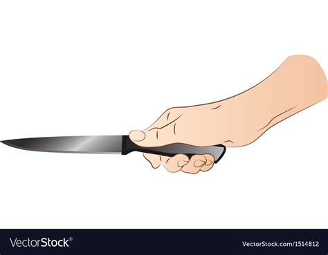 Hand With Knife Royalty Free Vector Image Vectorstock