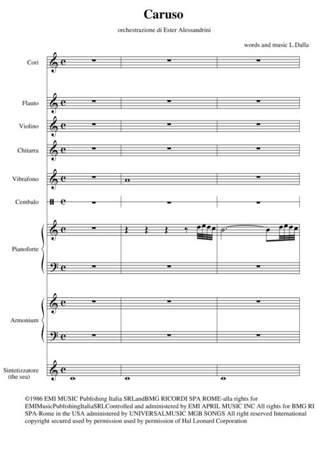 Caruso Score Free Music Sheet