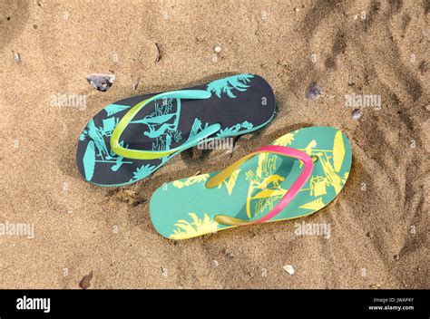 Colorful And Different Beach Slipper Stock Photo Alamy