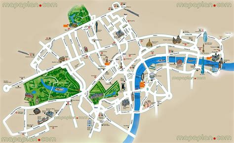 London Top Tourist Attractions Printable City Street Map