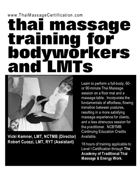 Professional Thai Massage Certification Fact Sheet