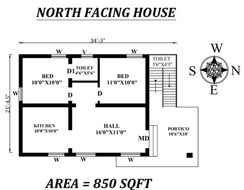 11 Enchanting North Facing 2bhk House Plan As Per Vastu Most