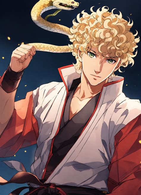 Lexica Blonde Curly Hair Man Practice Martial Arts Anime Style With