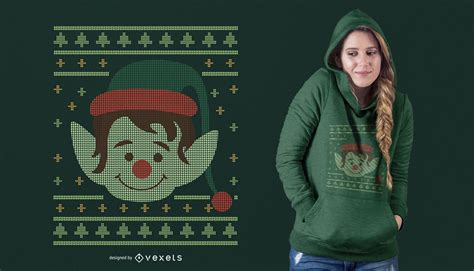Ugly Christmas Elf T Shirt Design Vector Download