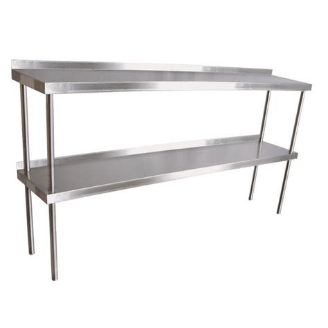 John boos stainless steel work table. John Boos, Stainless Steel Double Overshelf by John Boos - For Maple Top Tables | KitchenSource.com