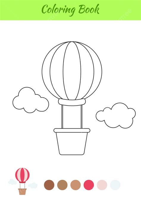 Gambar Buku Mewarnai Balon Udara Panas Untuk Anak Anak Templat Untuk