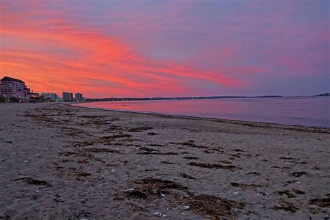 Beautiful Red Sunset Over Revere Beach Revere Ma Photograph By Toby